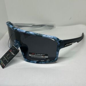 X-Loop Shield Blue Camo Polarized Performance Sunglasses UV Protection New